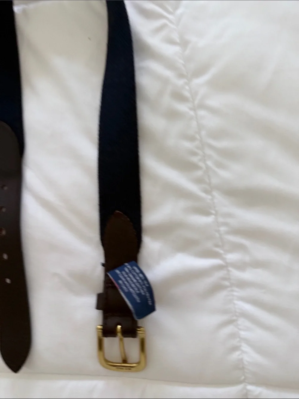 Vineyard Vines Navy Blue Kids Belt with American Flag Embroidery